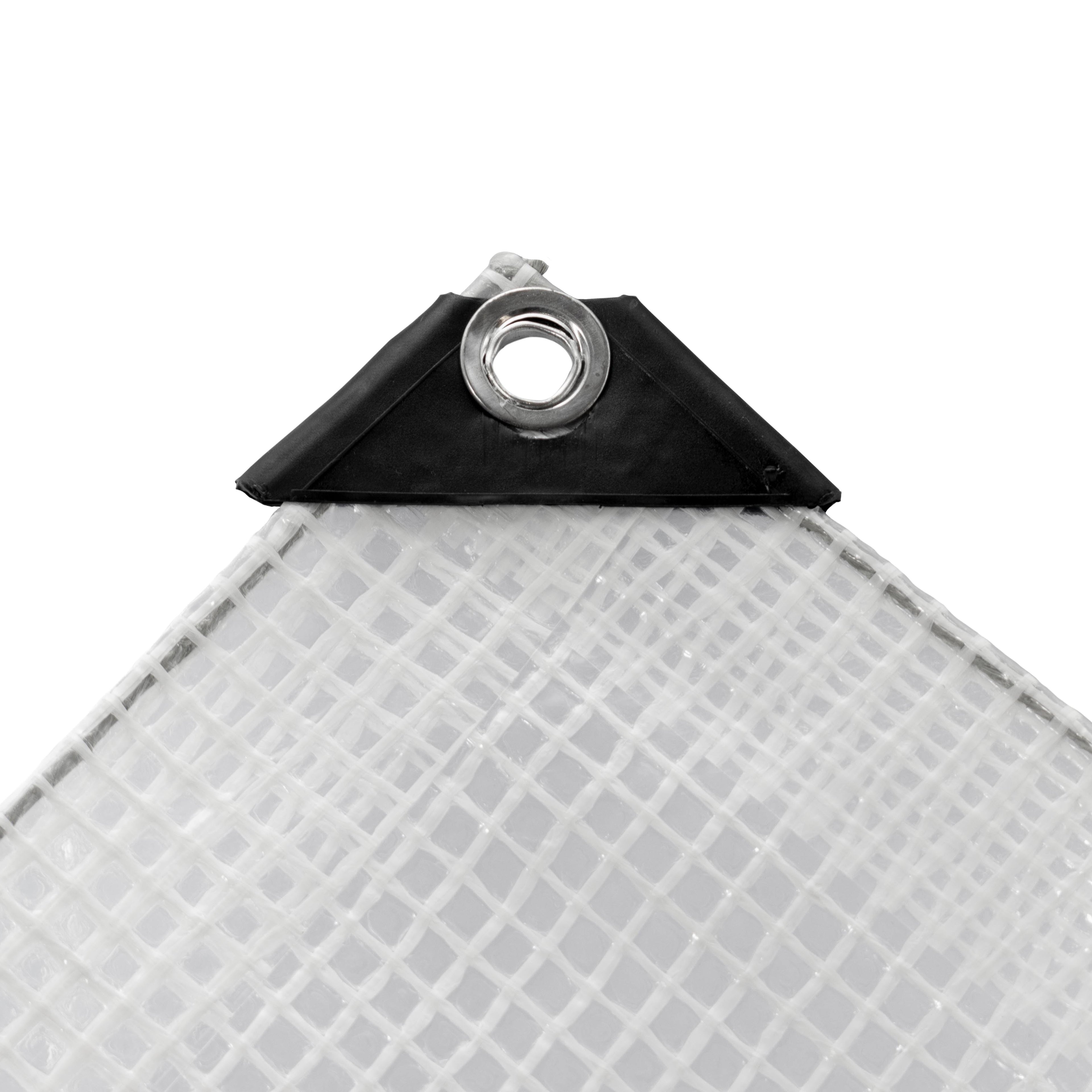 Clear M-Grade Tarpaulin with 10m of 6mm Bungee Rope and 10 x Slide Type Tarp Clips