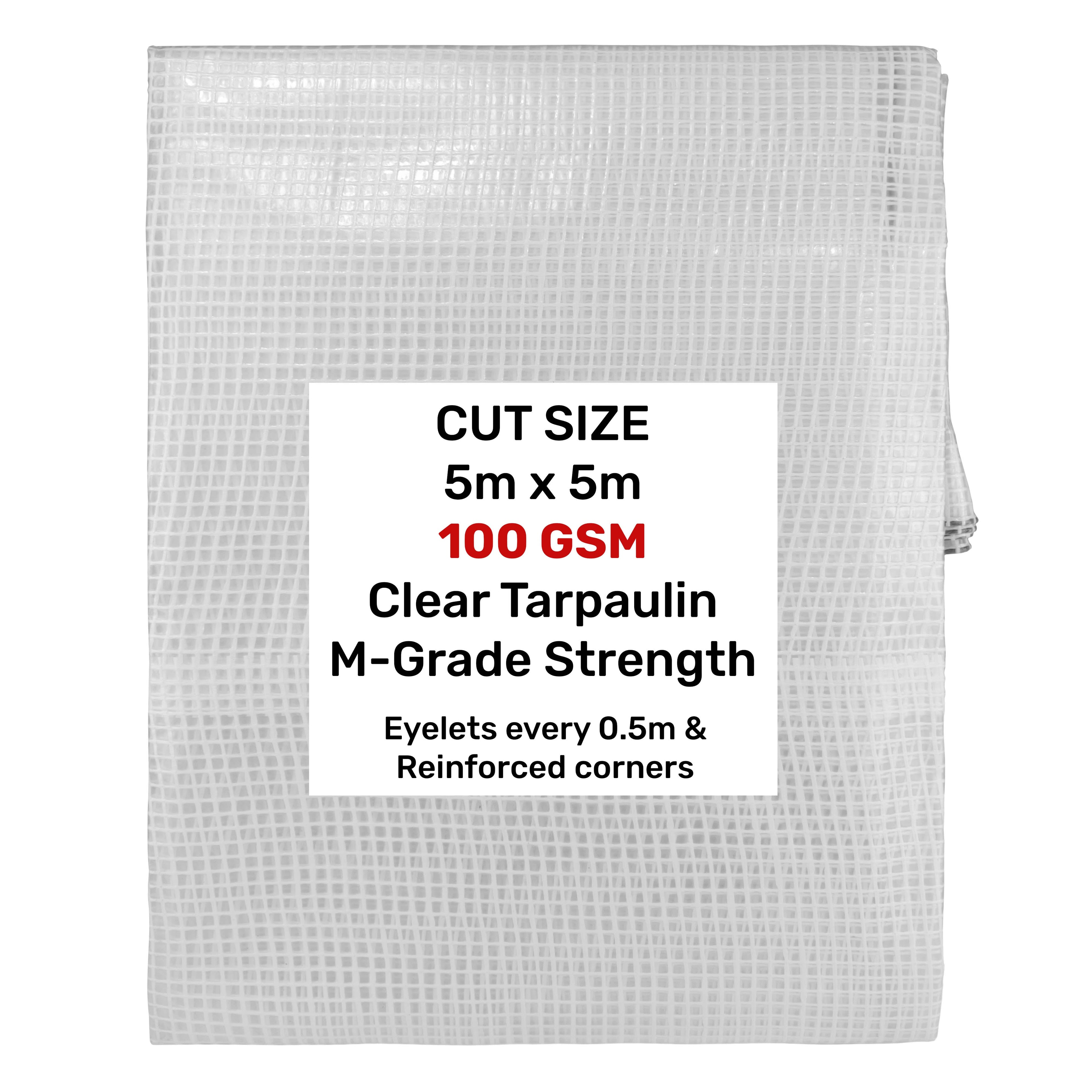 Clear M-Grade Tarpaulin 5m x 5m