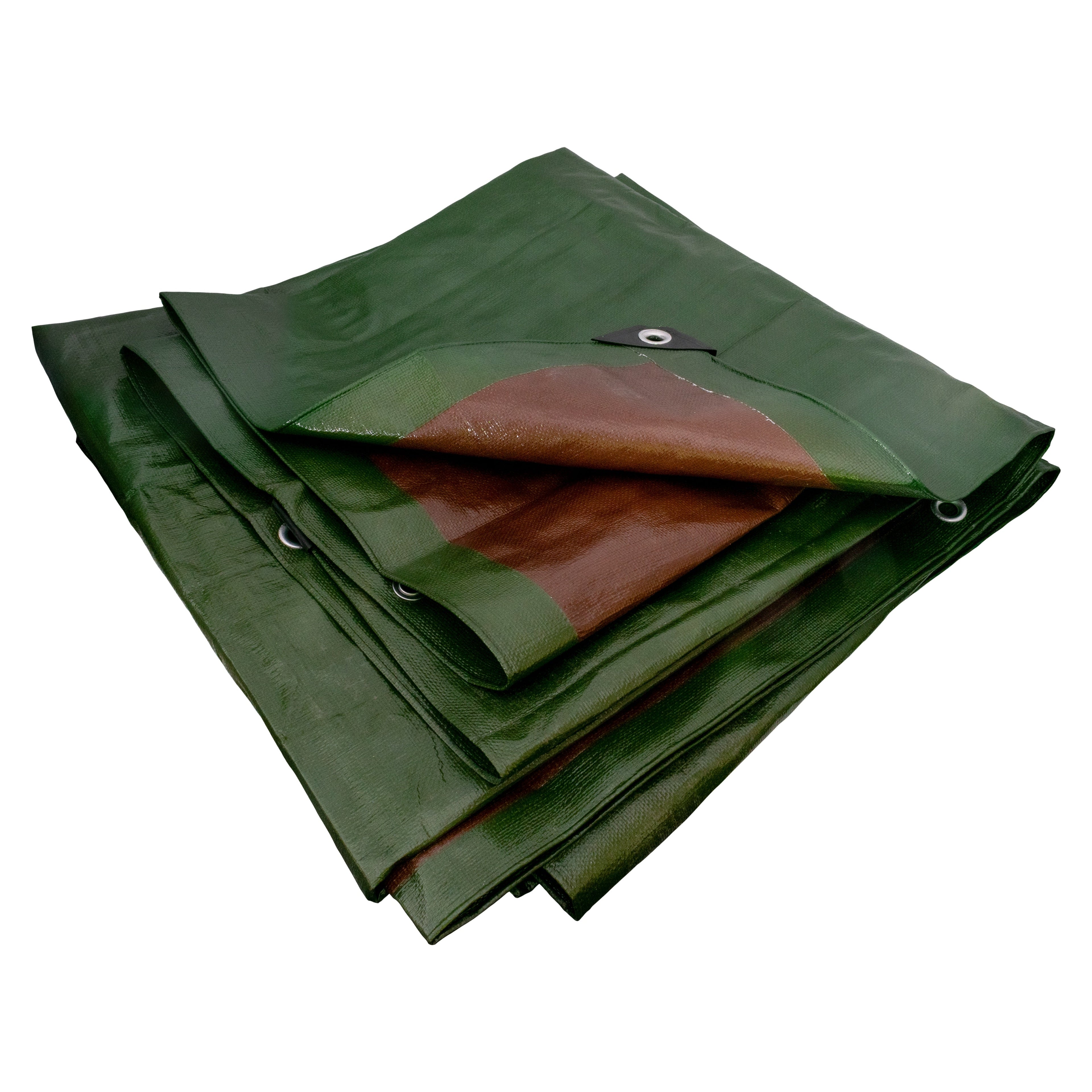 Green/Brown L-Grade Tarpaulin 6m x 6m