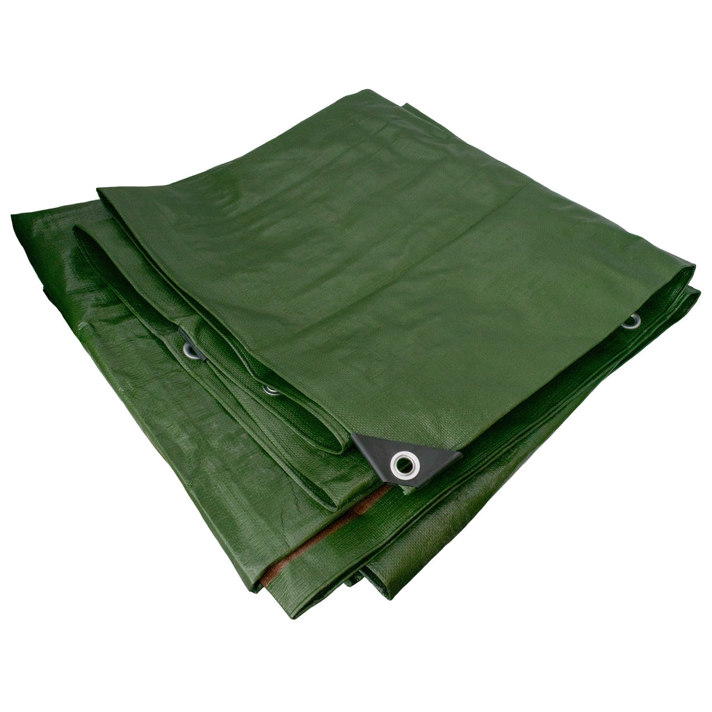 Green/Brown L-Grade Tarpaulin 3m x 3m