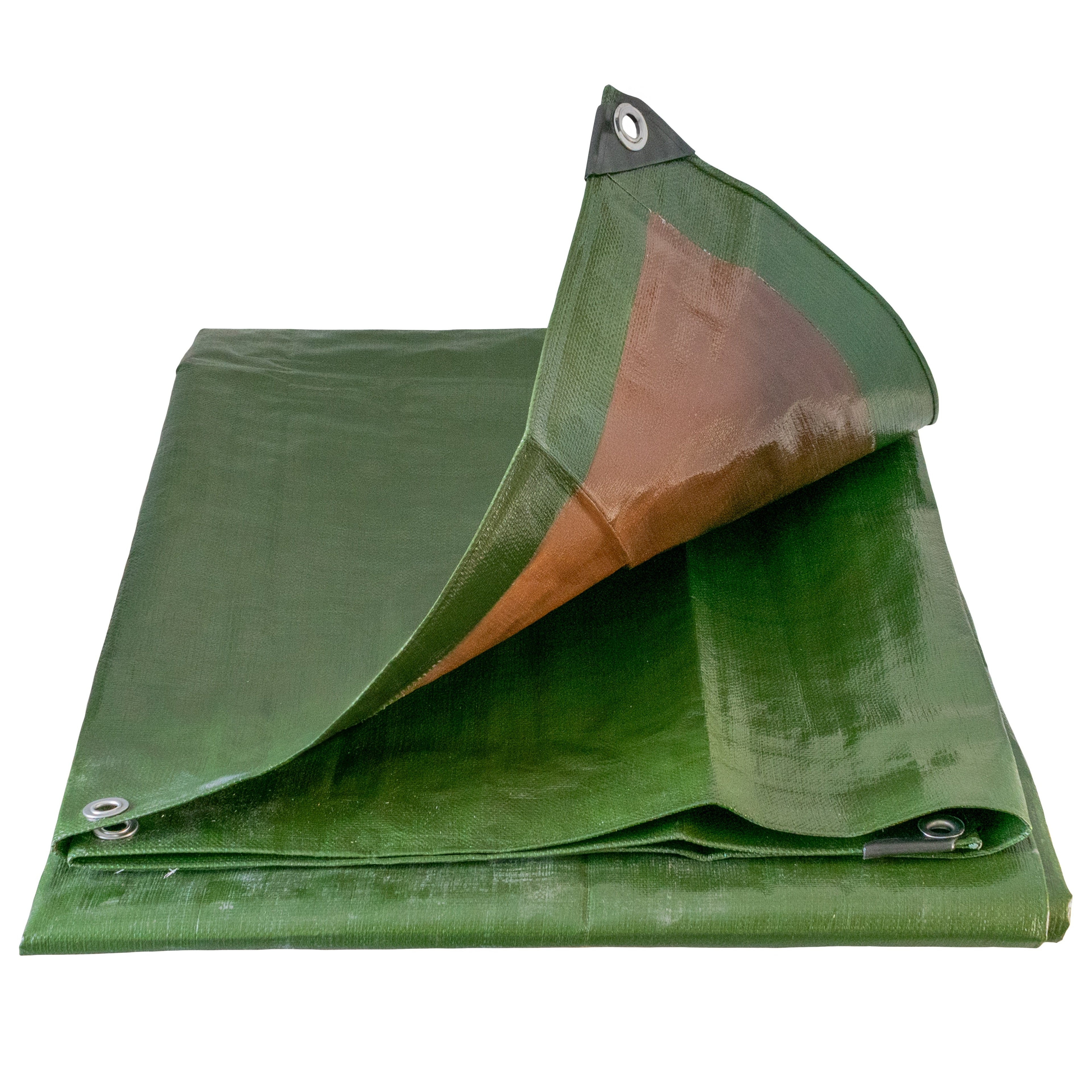 Green/Brown L-Grade Tarpaulin 2m x 2m
