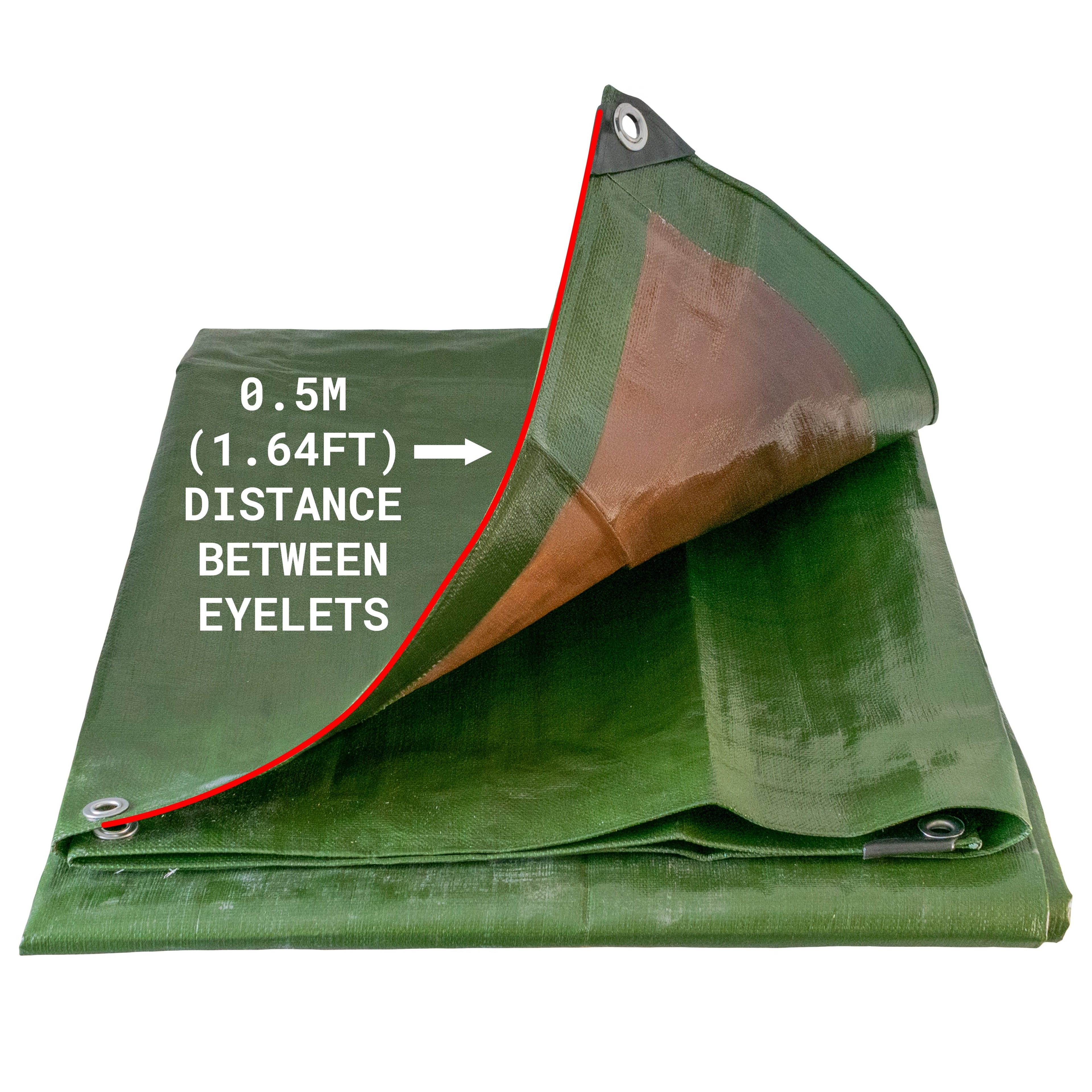 Green/Brown L-Grade Tarpaulin 2m x 4m