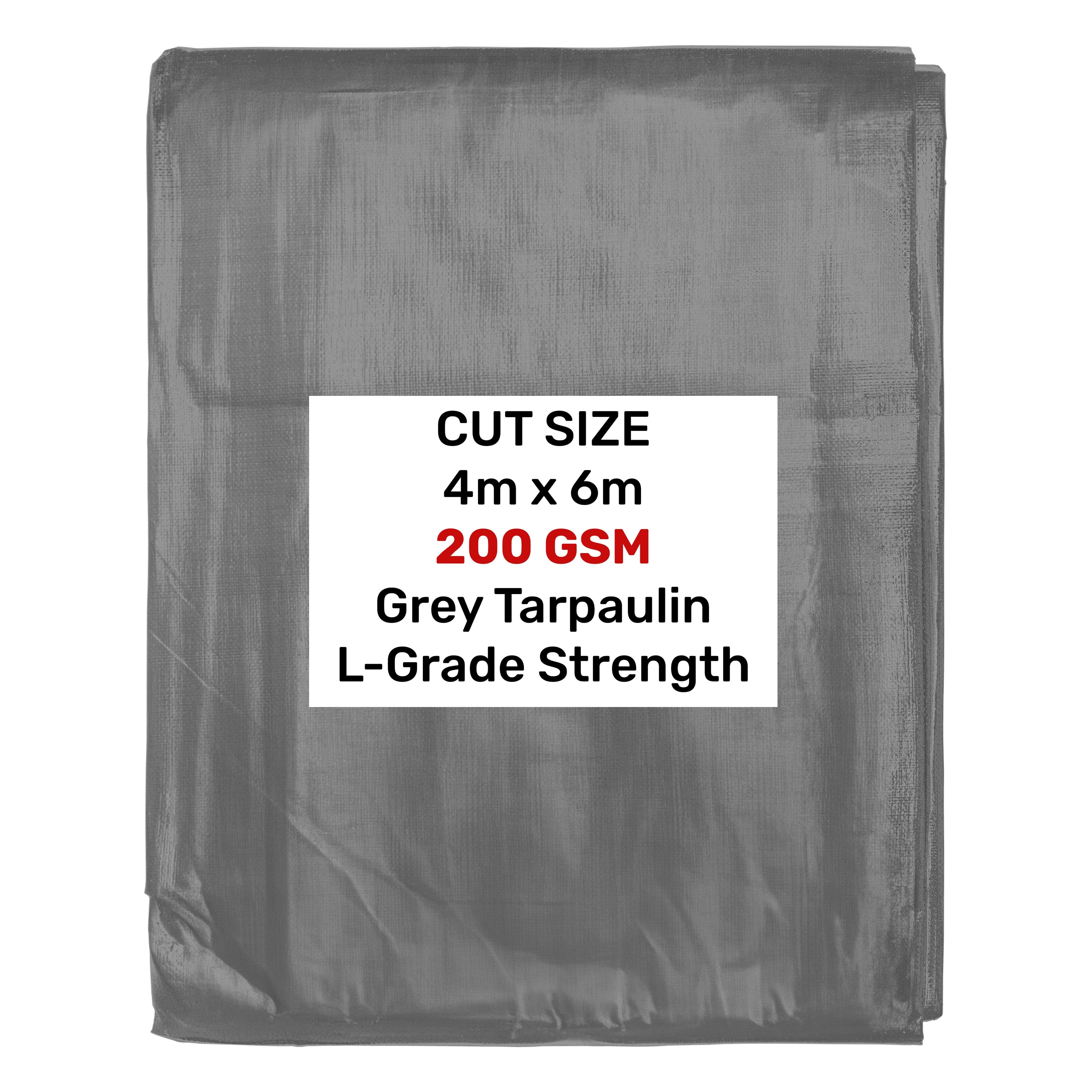 Grey L-Grade Tarpaulin 4m x 6m