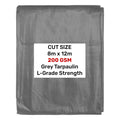 Grey L-Grade Tarpaulin 8m x 12m