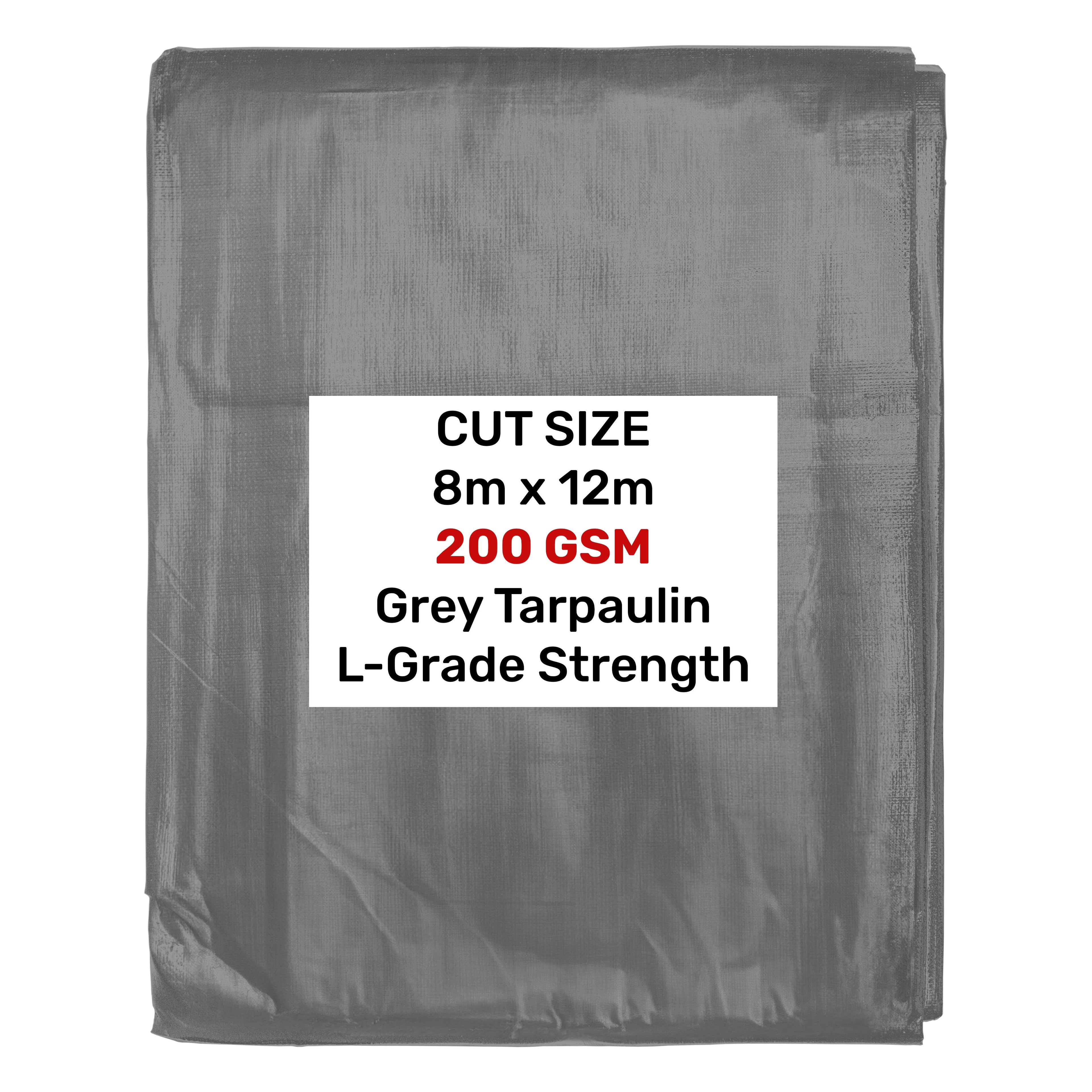 Grey L-Grade Tarpaulin 8m x 12m
