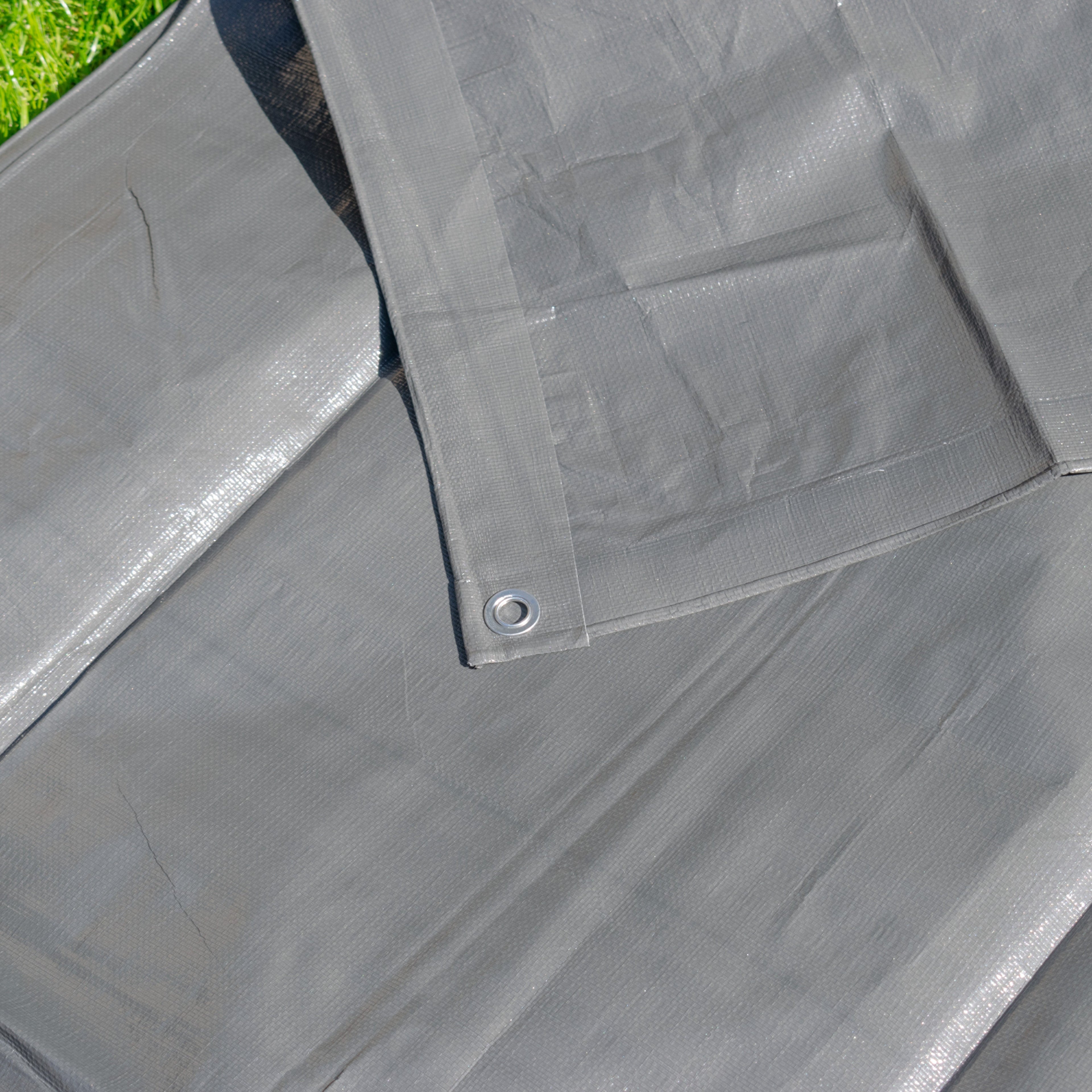 Grey L-Grade Tarpaulin with 10 Metres of 6mm Bungee Rope