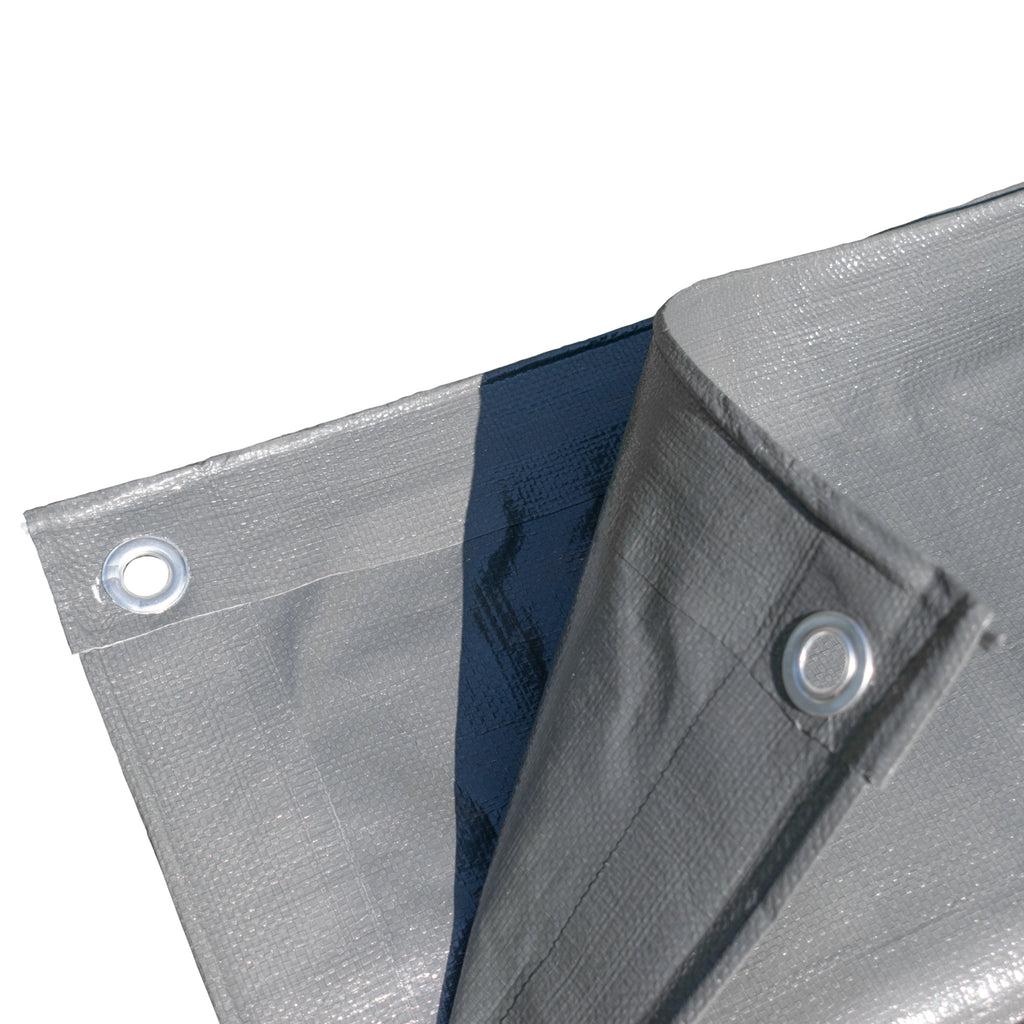 Grey L-Grade Tarpaulin with 20 x 6" Bungee Balls (White)