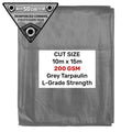 Grey L-Grade Tarpaulin 10m x 15m