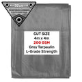Grey L-Grade Tarpaulin 4m x 4m