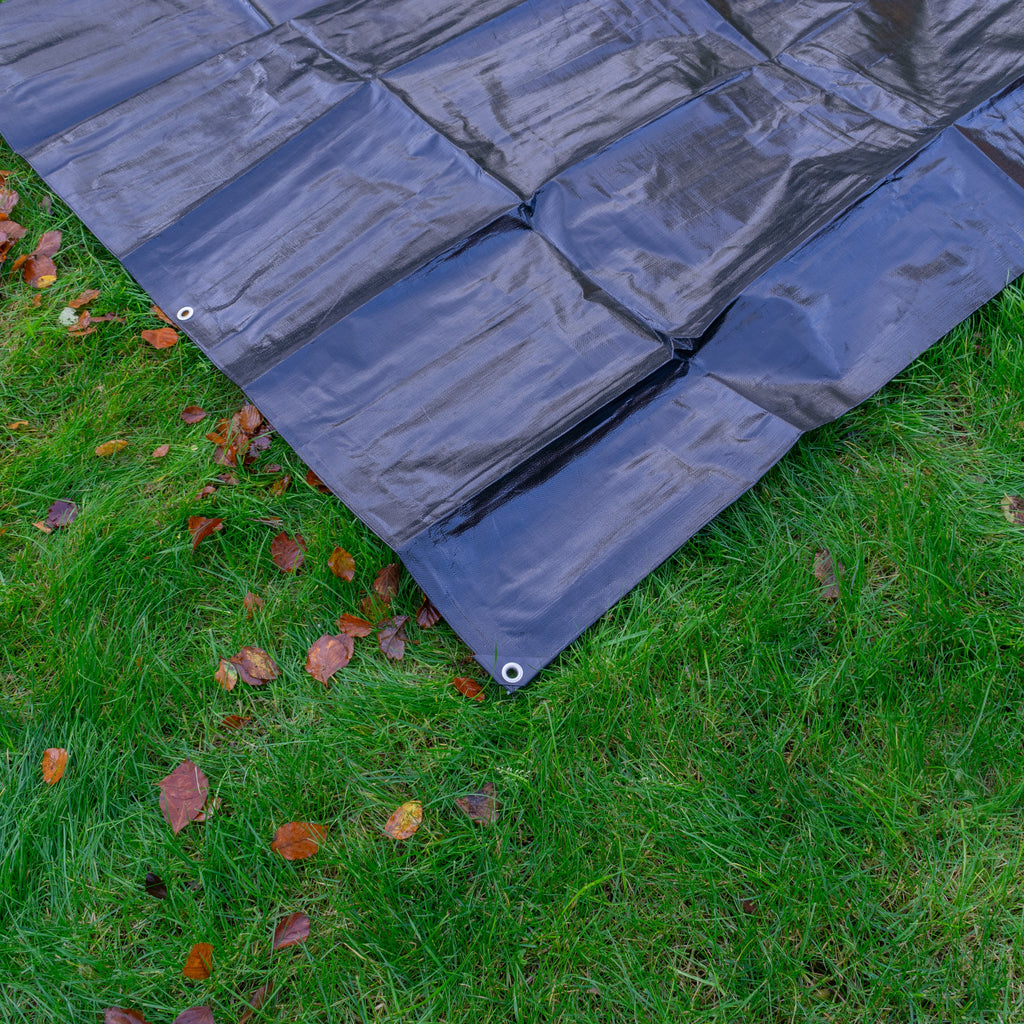 Black/Silver L-Grade Tarpaulin with Bungee Balls (Black)
