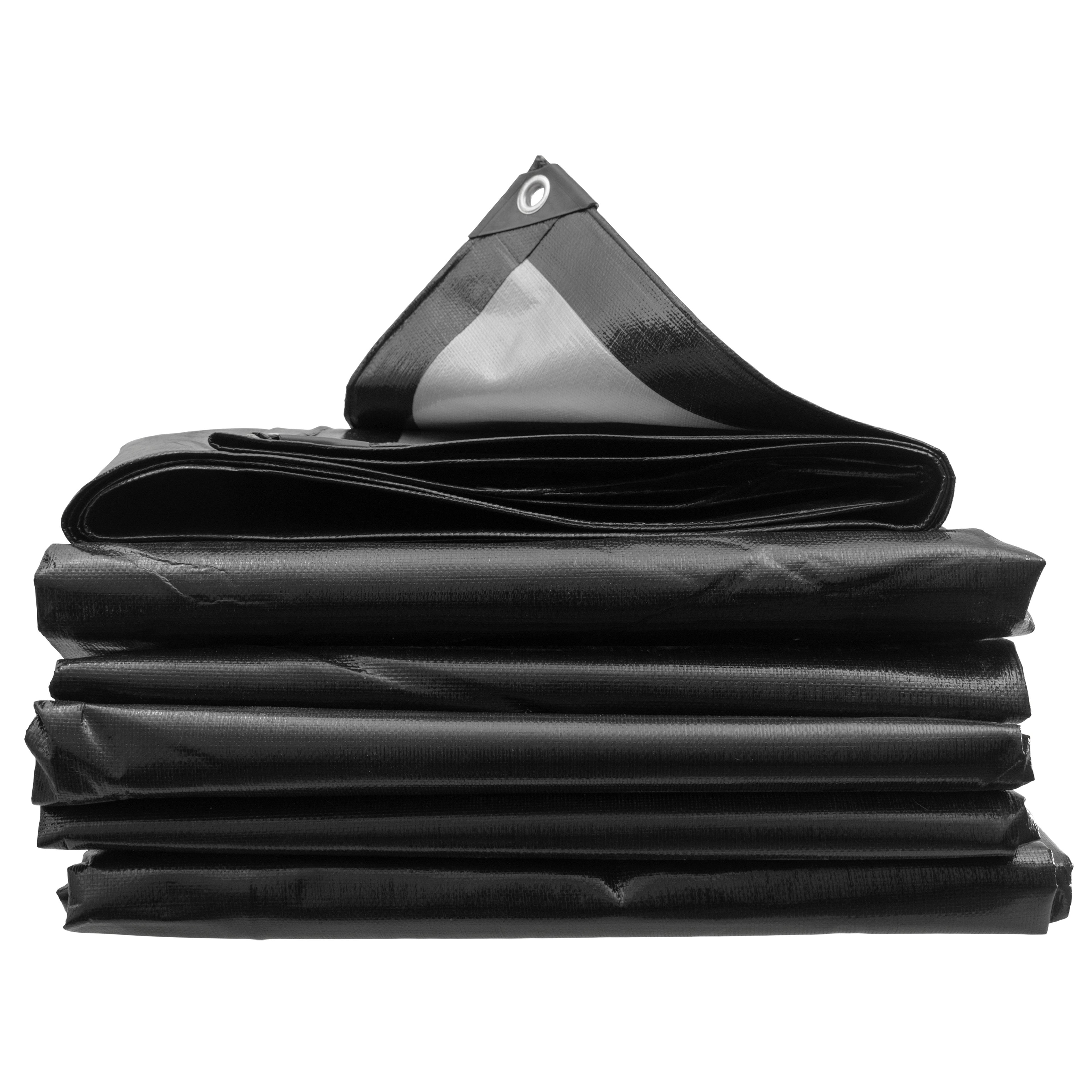 Black/Silver L-Grade Tarpaulin 8m x 12m
