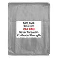 Silver XL-Grade Tarpaulin 2m x 4m