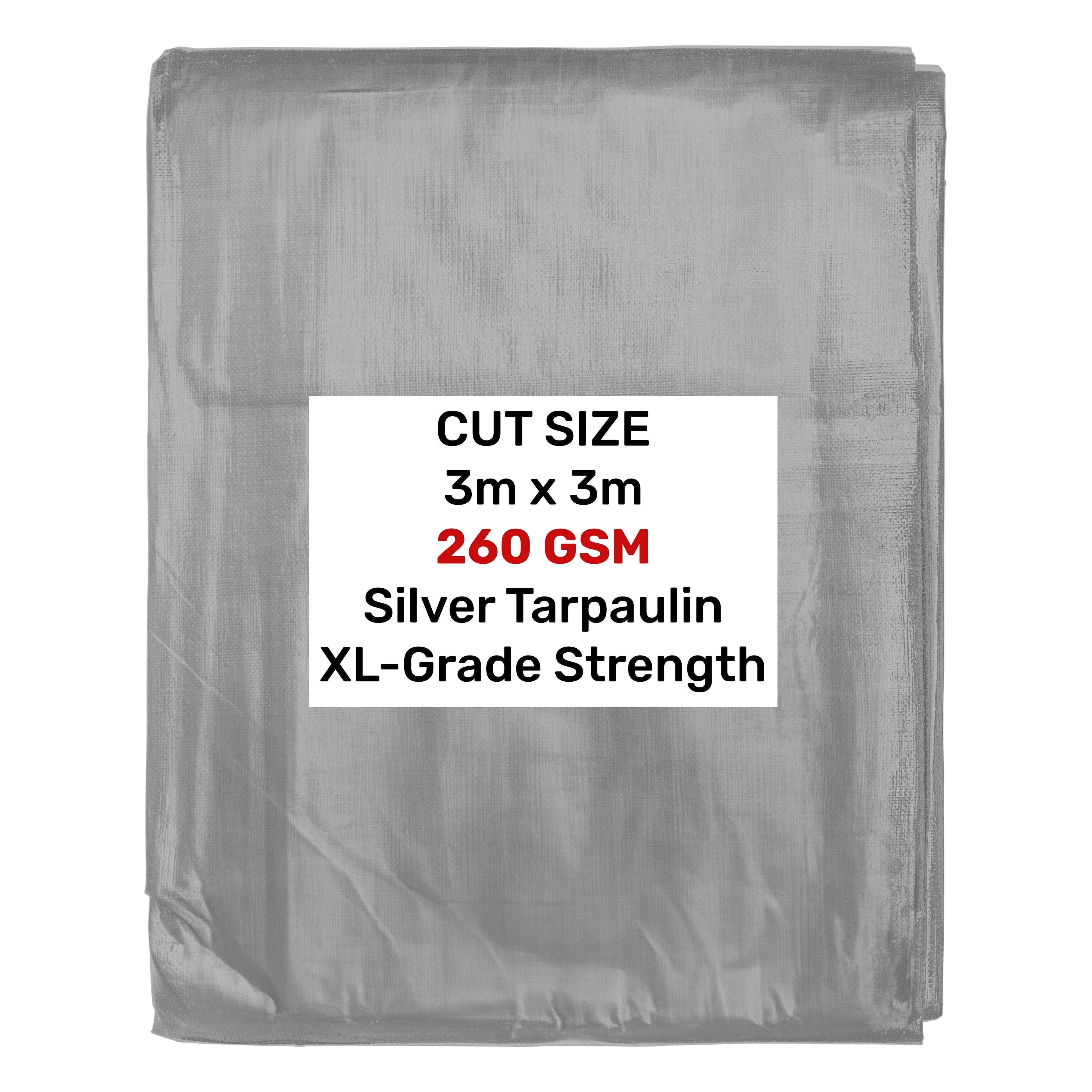 Silver XL-Grade Tarpaulin 3m x 3m