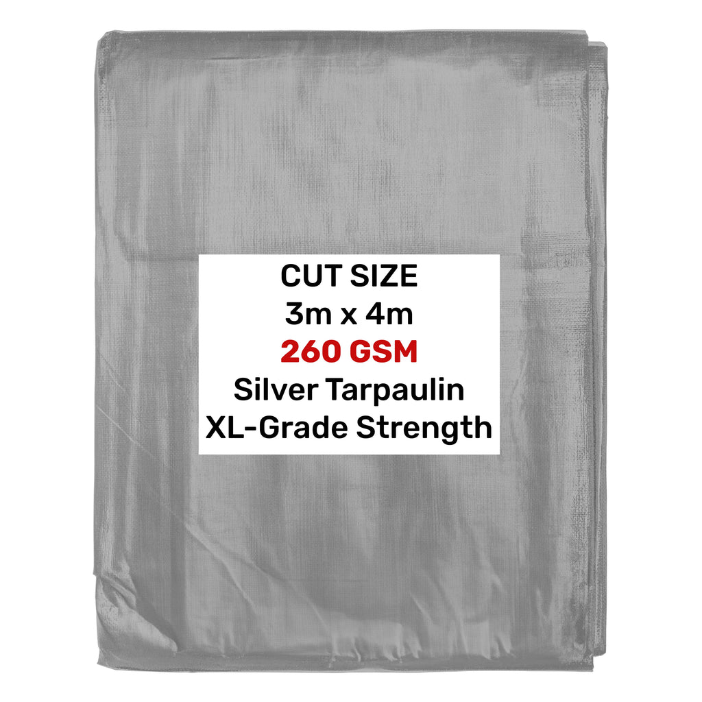 Silver XL-Grade Tarpaulin 3m x 4m
