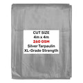 Silver XL-Grade Tarpaulin 4m x 4m