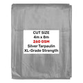 Silver XL-Grade Tarpaulin 4m x 8m