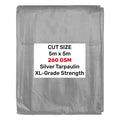 Silver XL-Grade Tarpaulin 5m x 5m