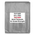 Silver XL-Grade Tarpaulin 6m x 10m