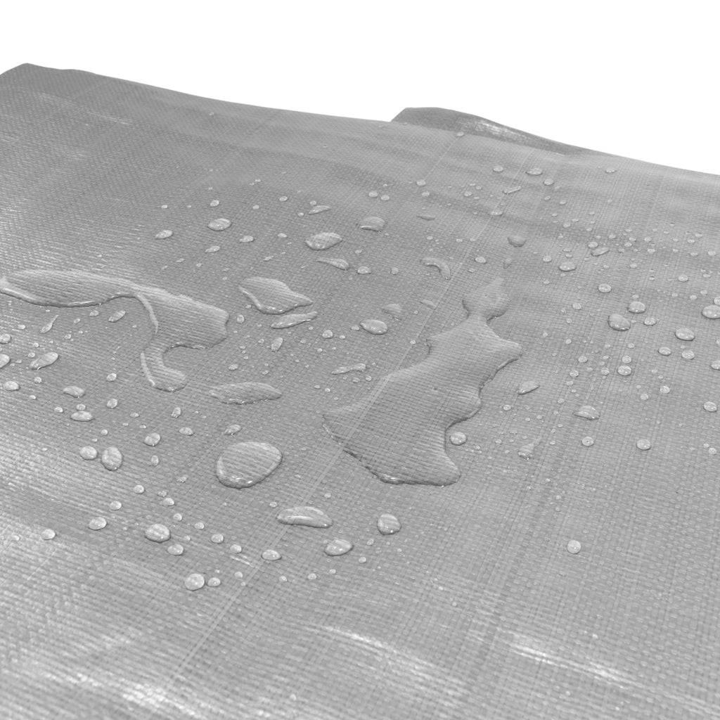 Silver XL-Grade Tarpaulin with 20 x 4" Bungee Balls (White)
