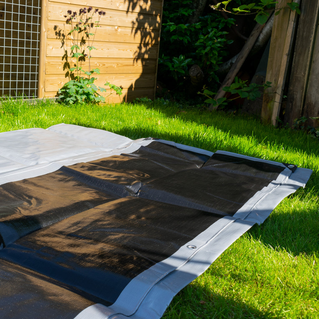 Silver XL-Grade Tarpaulin with Bungee Balls (Black)