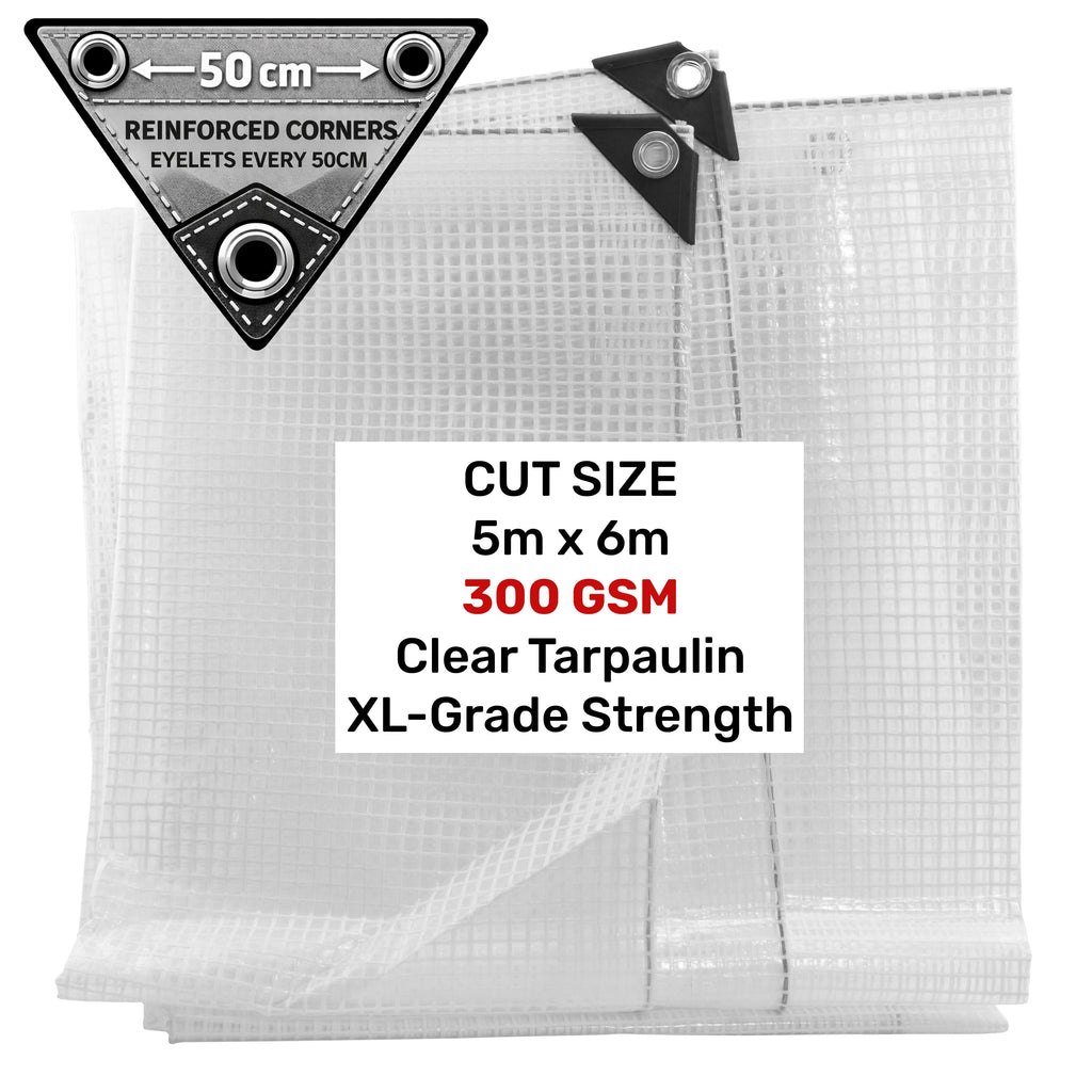Clear XL-Grade Tarpaulin 5m x 6m