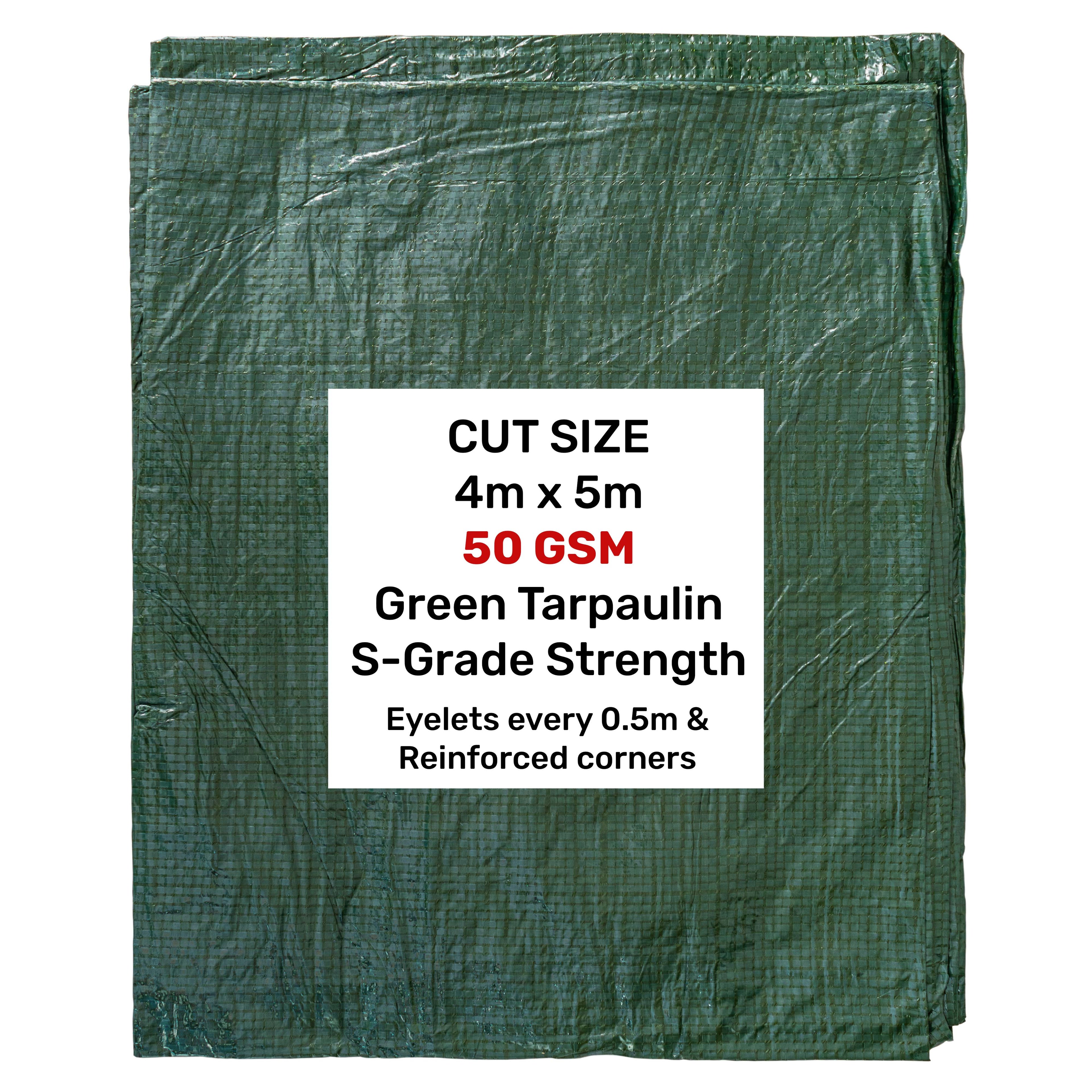 Green S-Grade Tarpaulin 4m x 5m