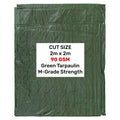 Green M-Grade Tarpaulin 2m x 2m