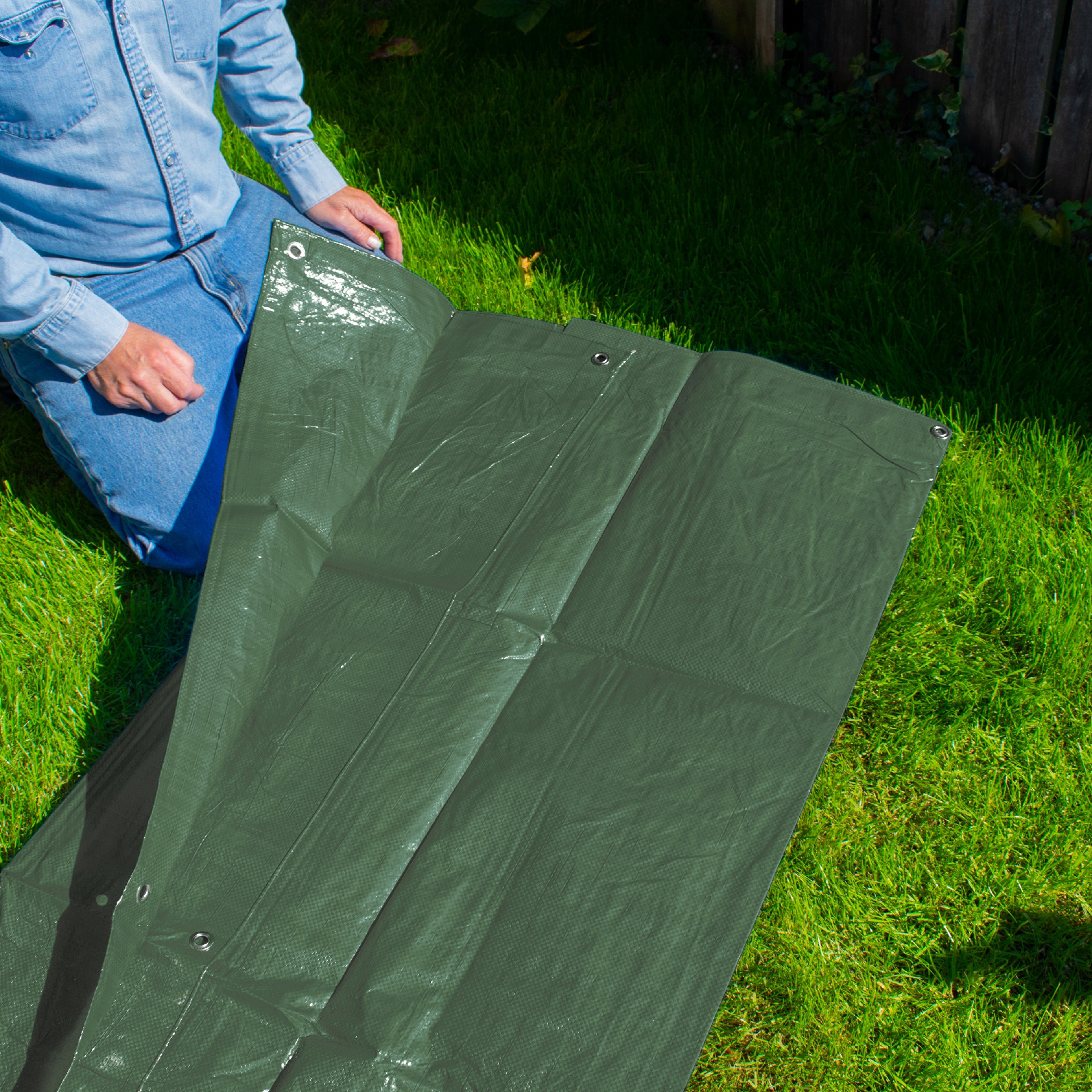 Green M-Grade Tarpaulin 5m x 5m
