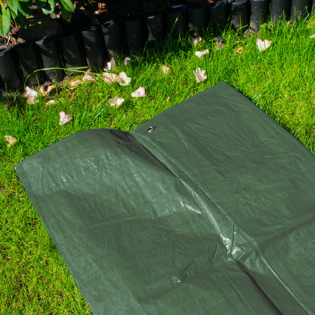 Green M-Grade Tarpaulin with 10 x 6" Bungee Balls (Black)