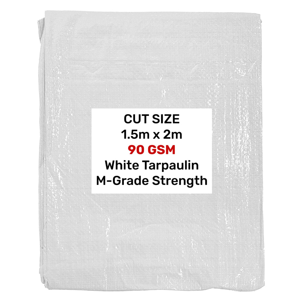 White M-Grade Tarpaulin 1.5m x 2m