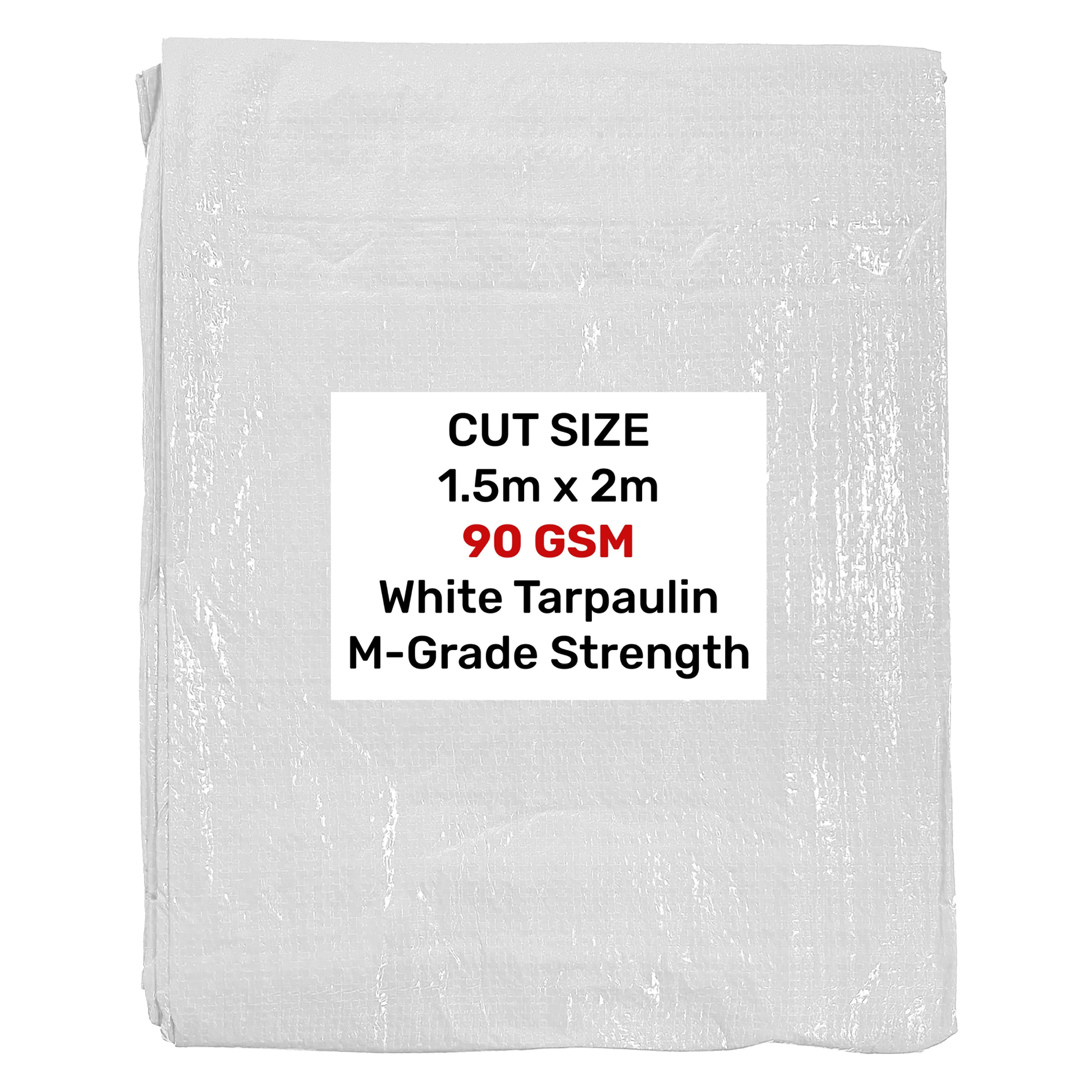 White M-Grade Tarpaulin 1.5m x 2m