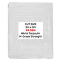White M-Grade Tarpaulin 3m x 3m