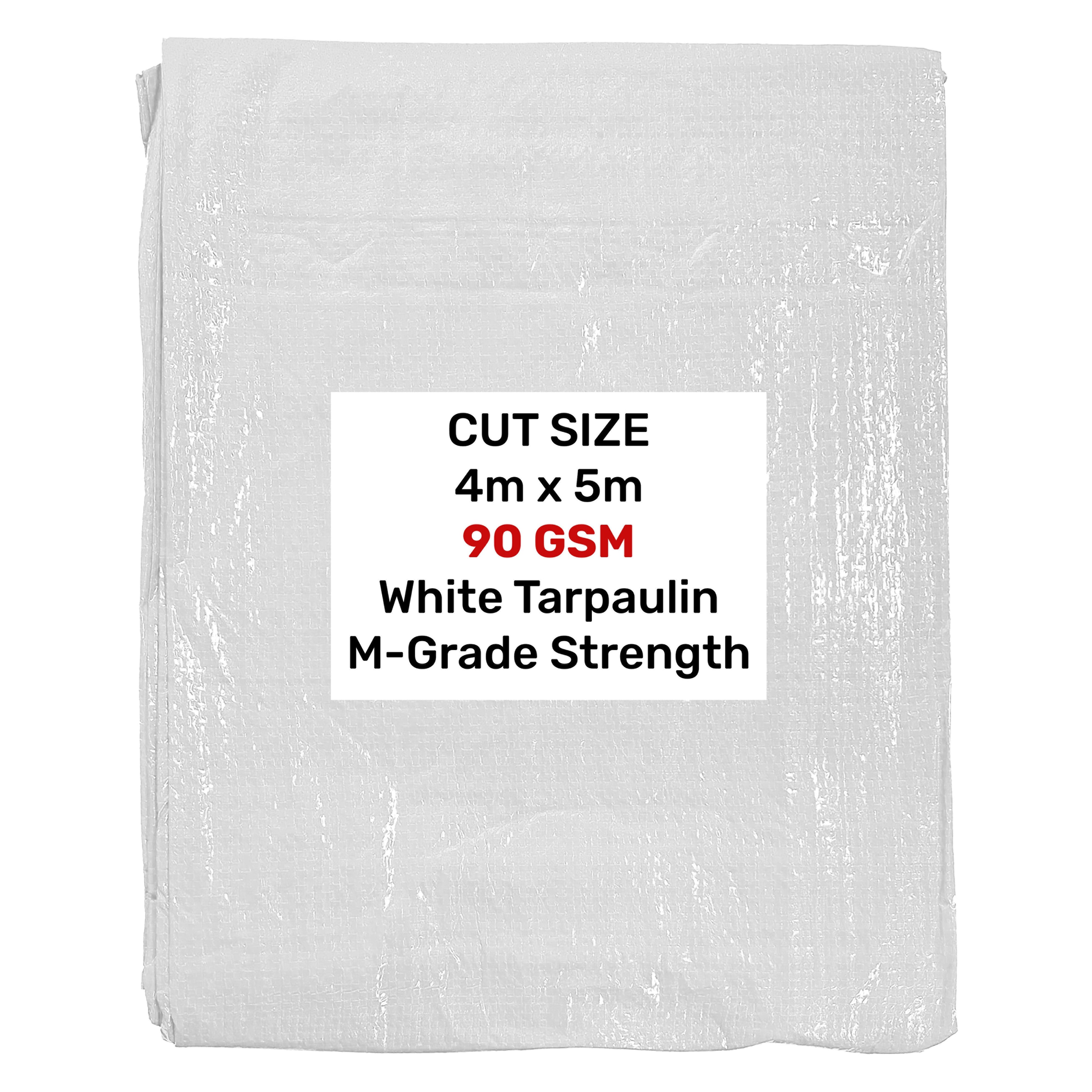 White M-Grade Tarpaulin 4m x 5m