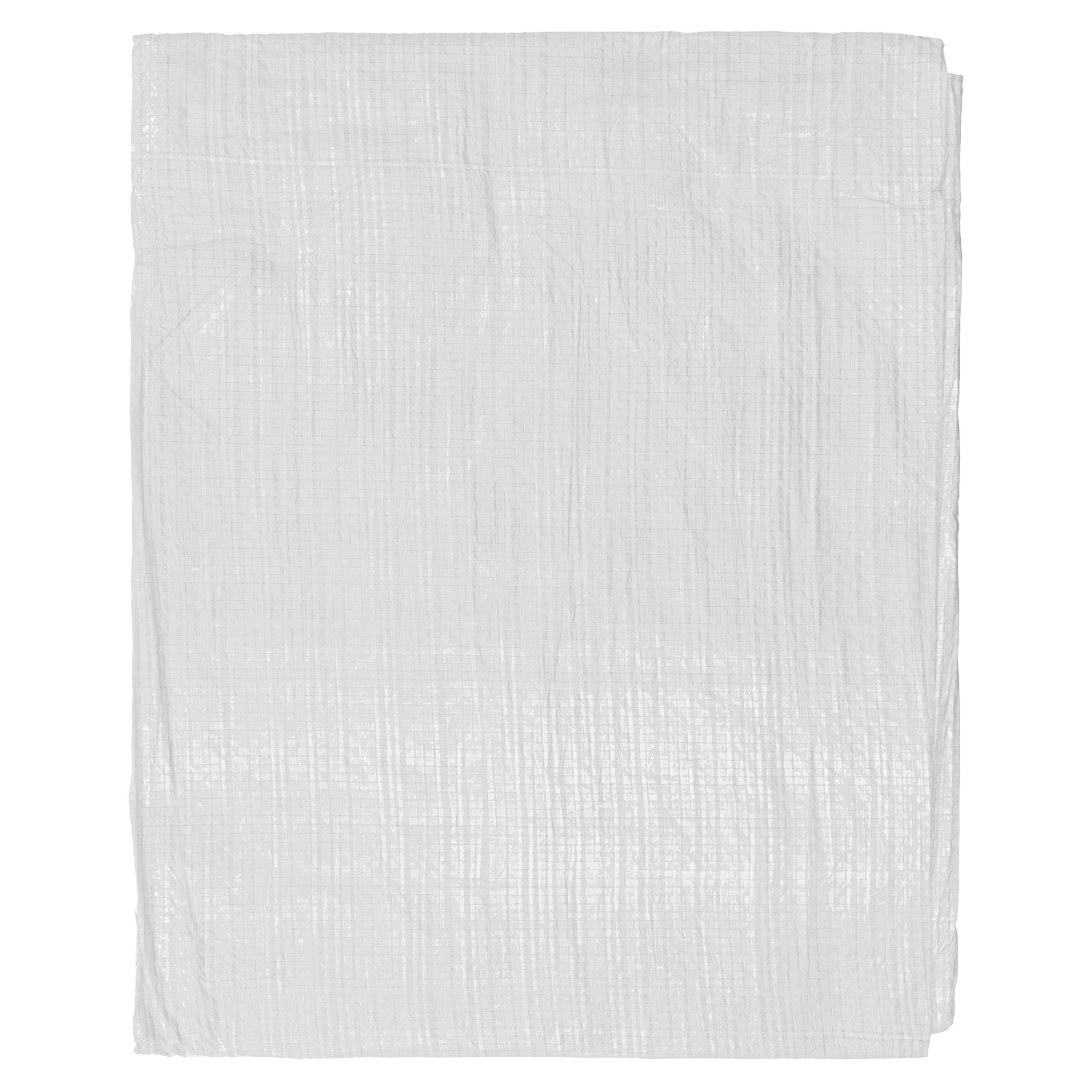 White M-Grade Tarpaulin with 10 x 6" Bungee Balls (Black)