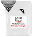 White M-Grade Tarpaulin 3m x 4m