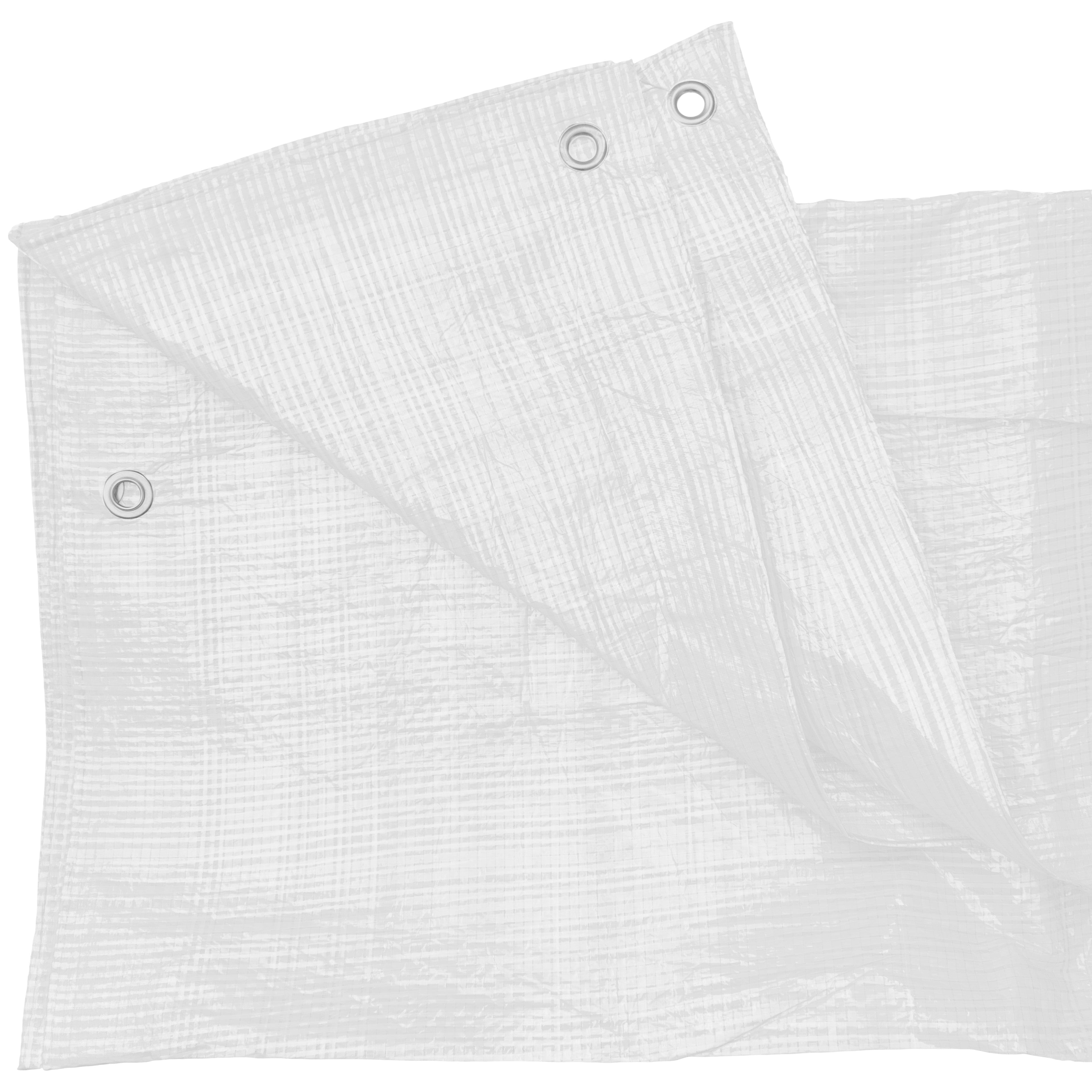White M-Grade Tarpaulin with 10 Metres of 8mm Bungee Rope