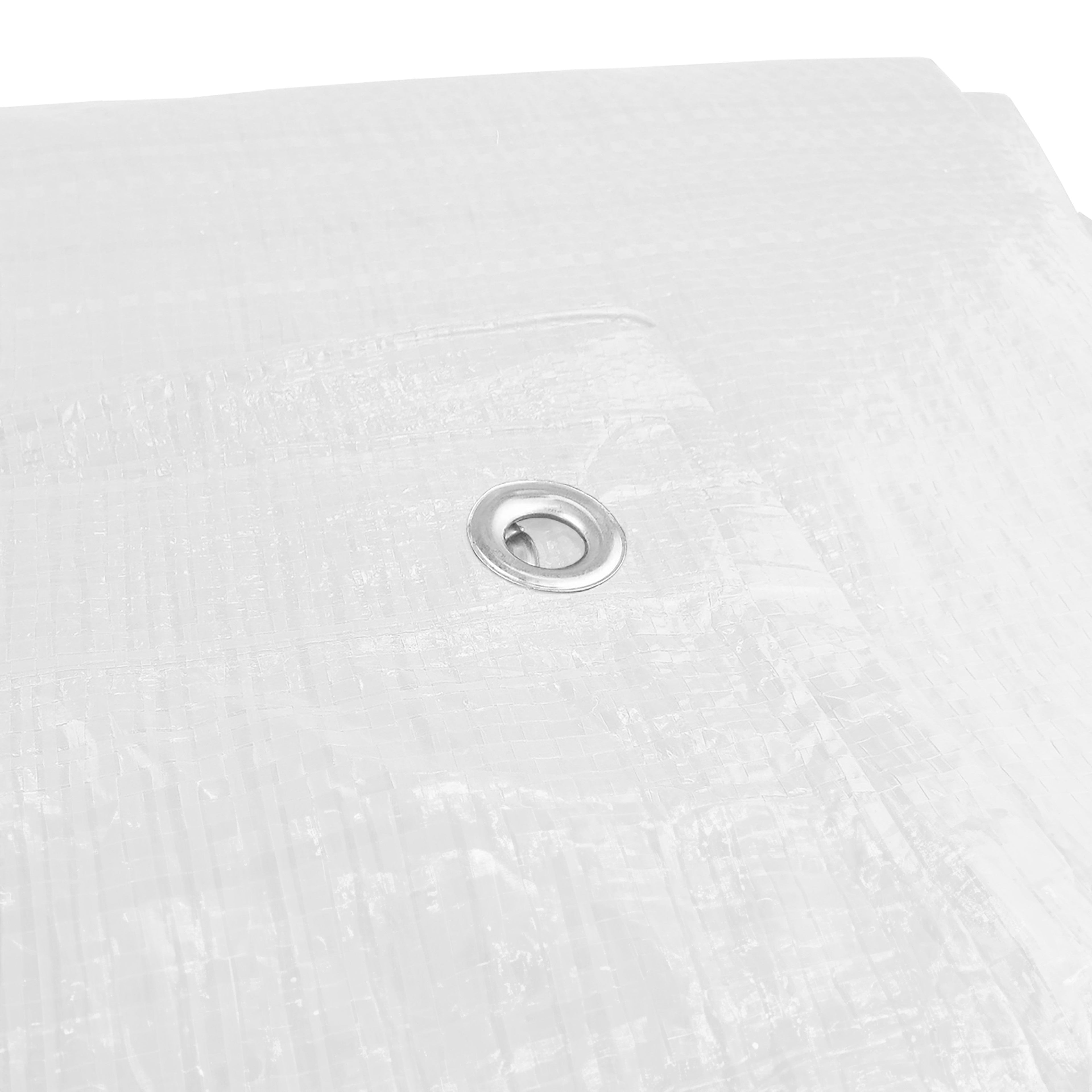 White M-Grade Tarpaulin with 20 x 4" Bungee Balls (White)