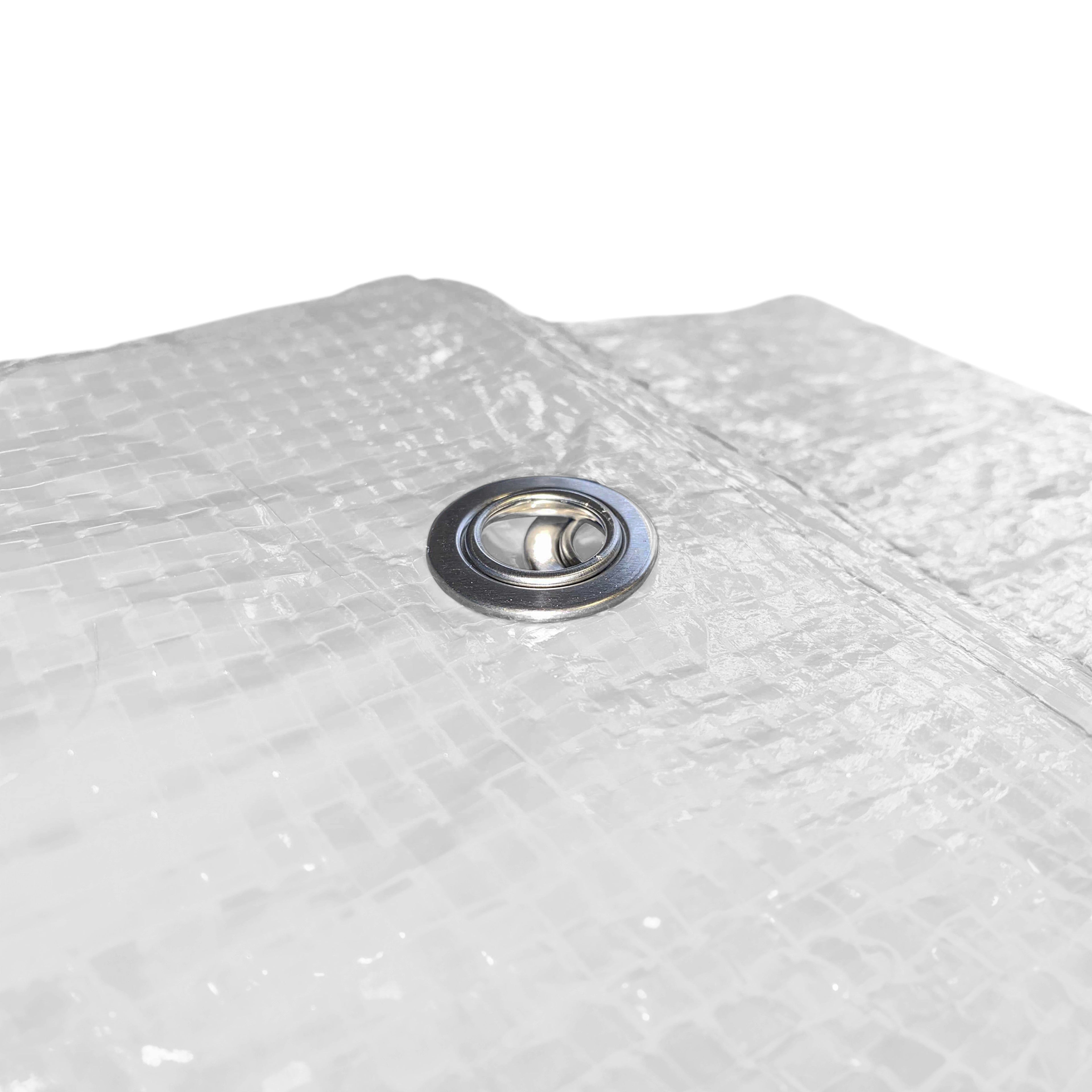 White M-Grade Tarpaulin with 10 Metres of 6mm Bungee Rope