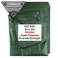 Green M-Grade Tarpaulin 3m x 3m