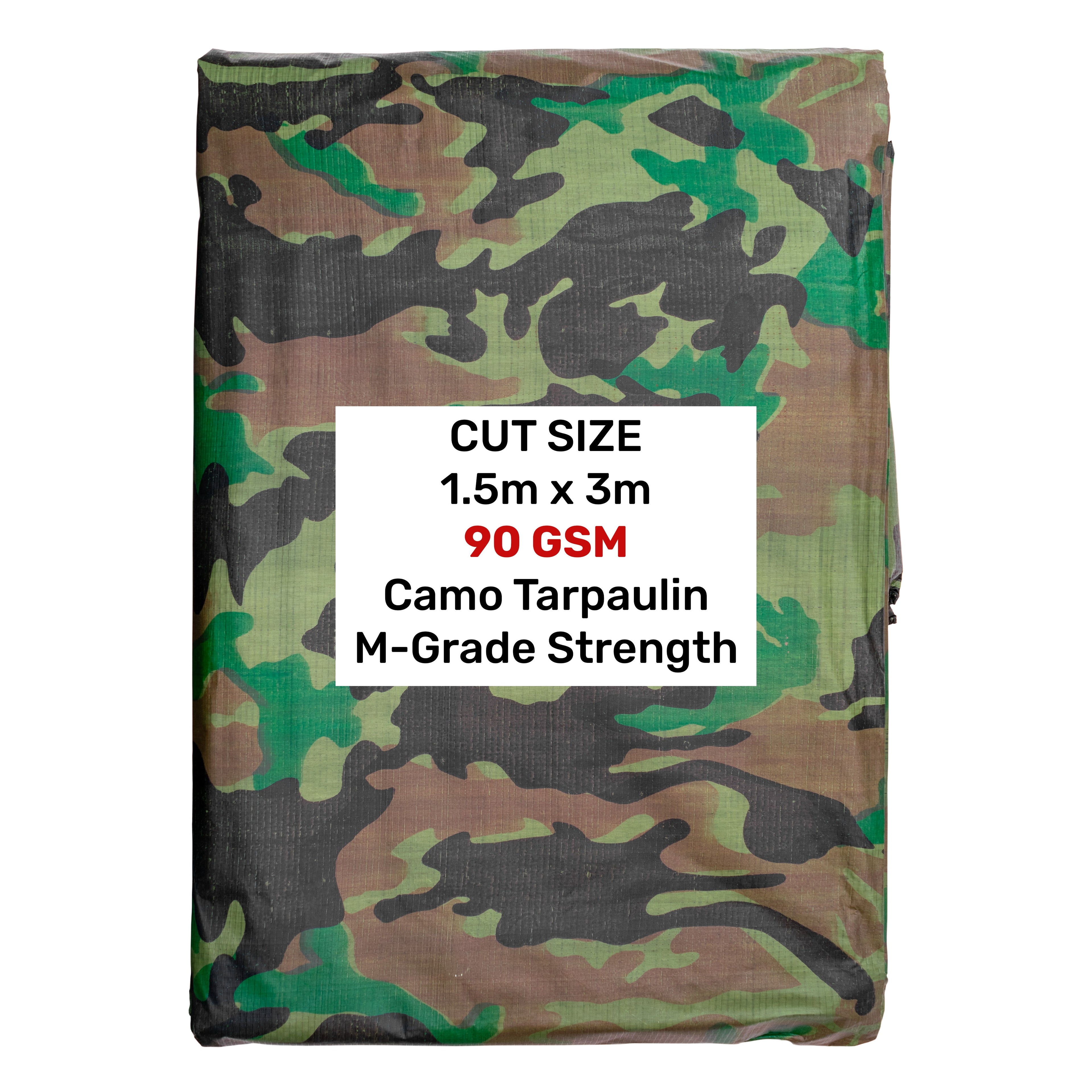 Camouflage M-Grade Tarpaulin 1.5m x 3m