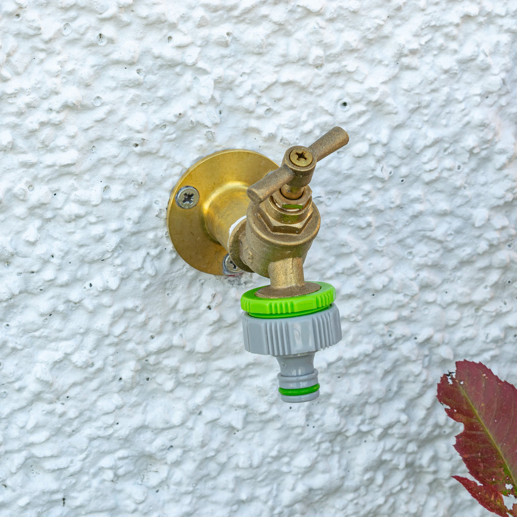 Female Tap Connector 3/4" or 1/2" BSP Female, Green/Gray