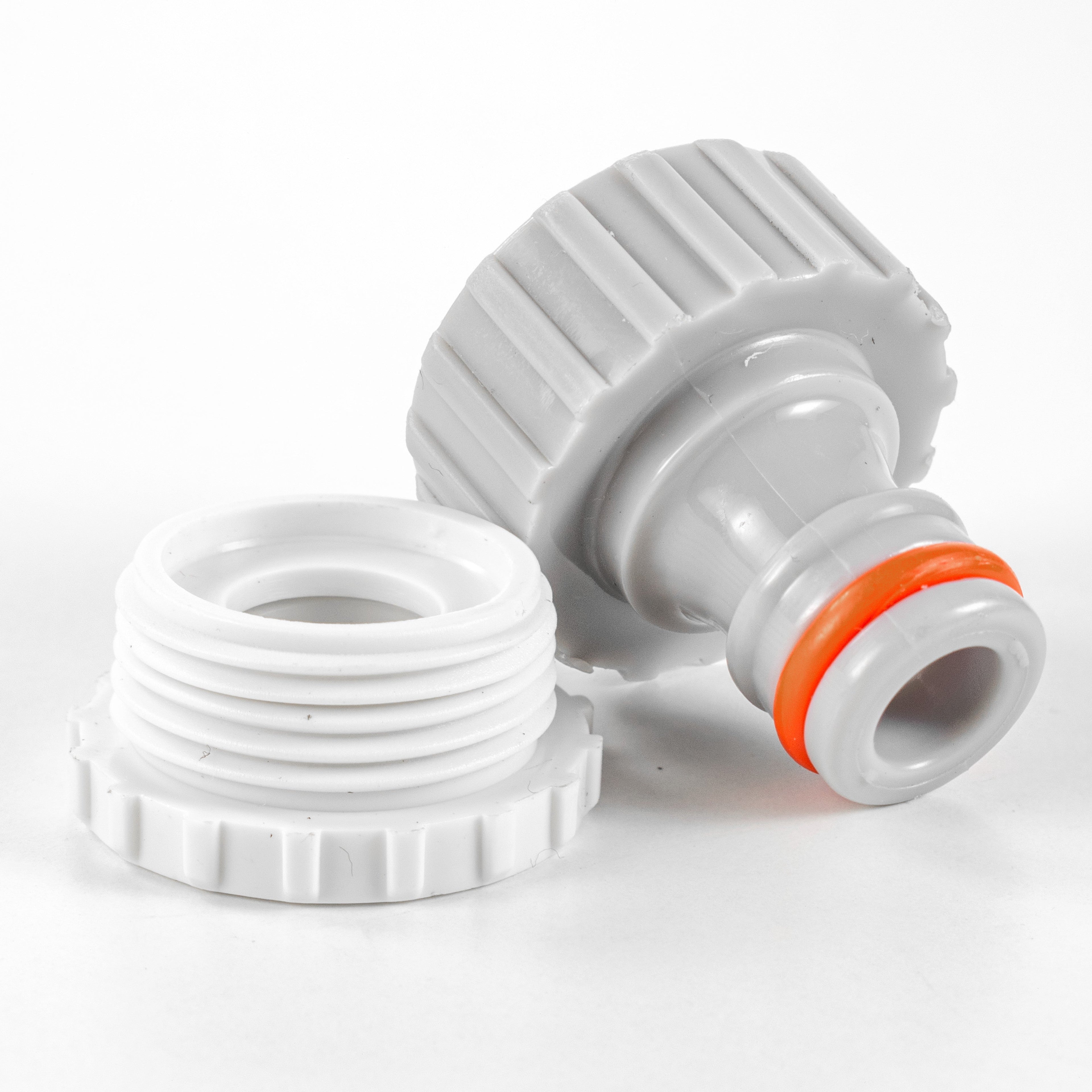 Female Tap Connector 3/4" or 1/2" BSP Female, Gray/White