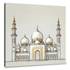 Golden Accents Islamic Temple Canvas