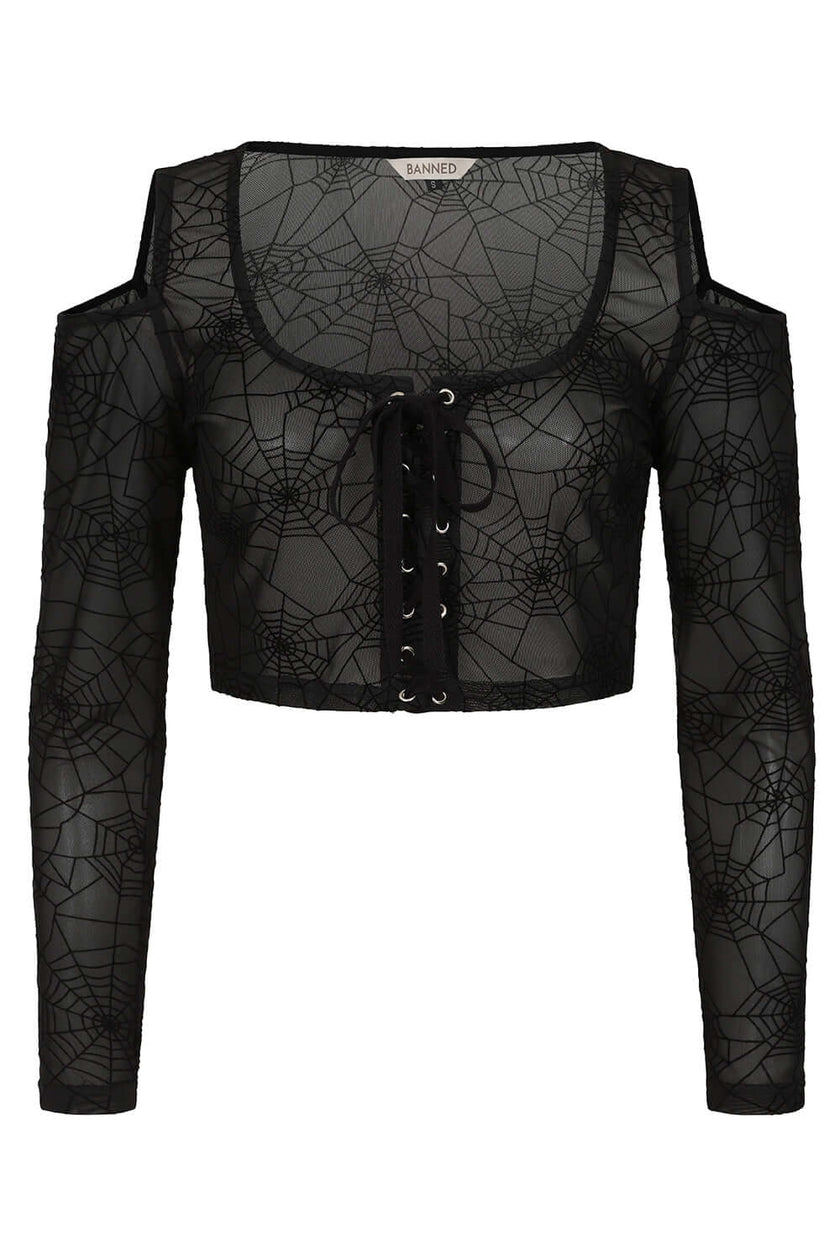 Banned Apparel Seraphina Mesh Top Black
