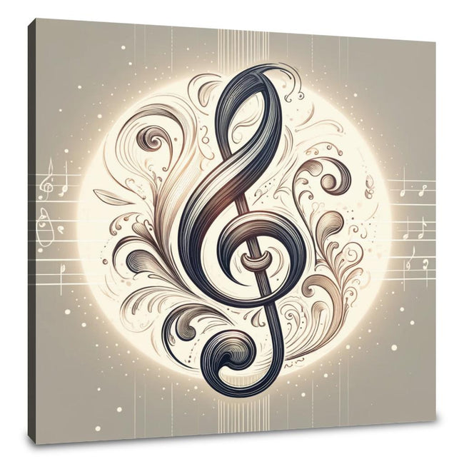 Intricate Treble Clef Canvas