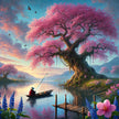 Tranquil Blossom Lake Canvas