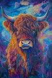 Twilight Highland Cow Canvas