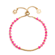 Athena Gem Beaded Adjustable Slider Bracelet Fuchsia Chalcedony