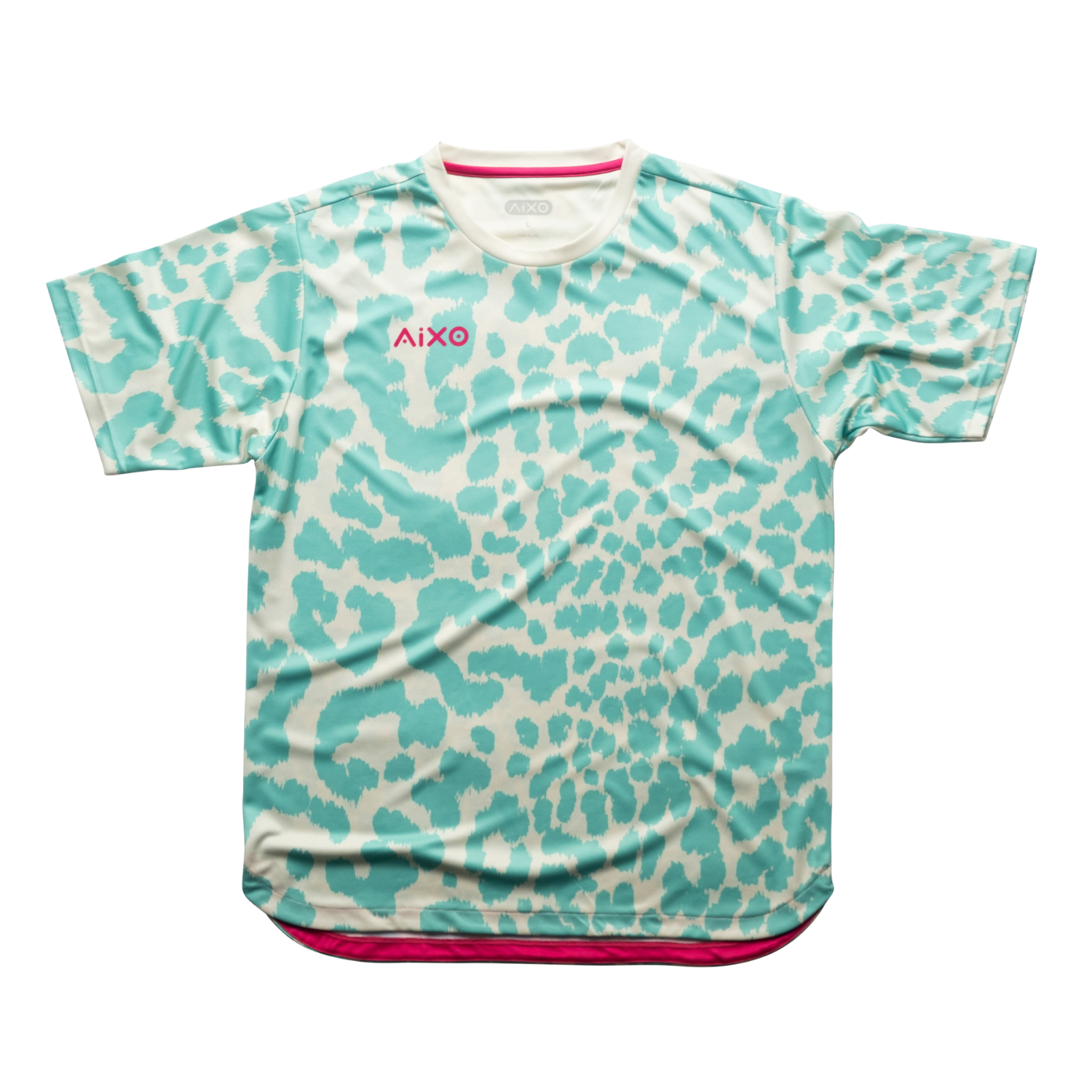 Aixo Leopard Mens T Shirt Ivory