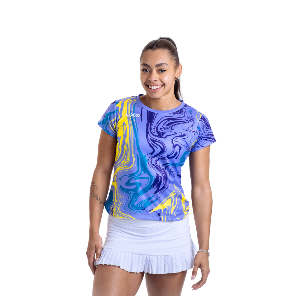 Aixo Chrome Womens T Shirt Graphite